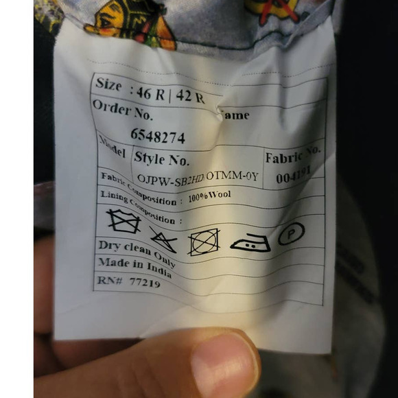 Joseph Abboud Chicago Blackhawks Men's 100% Wool Blazer 46R/42R - Picture 9 of 9